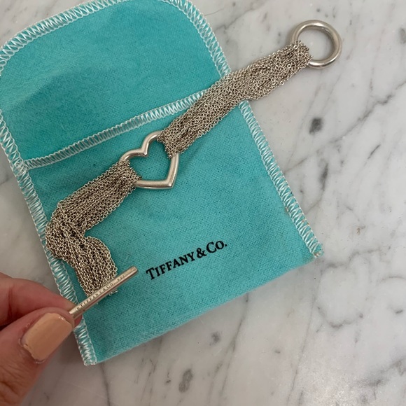 Tiffany & Co. Jewelry - Tiffany silver multi chain heart bracelet RARE
